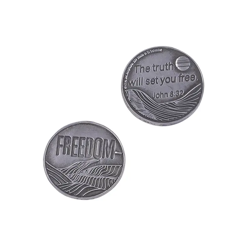 1-1/4" Pewter-Finished Faith Token – John 8:32 ‘You Will Know The Truth’ 1