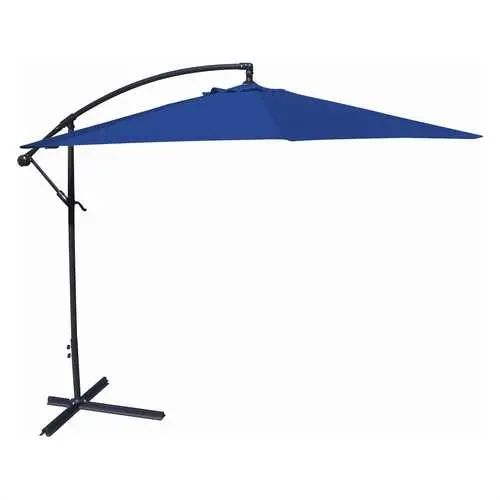 10-Foot Offset Cantilever Patio Umbrella With Royal Blue Canopy 1