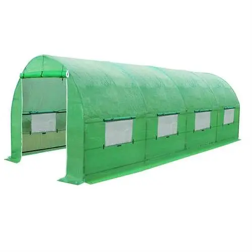 10' X 20' Portable Greenhouse Kit With Heavy-Duty Green Pe Cover 1