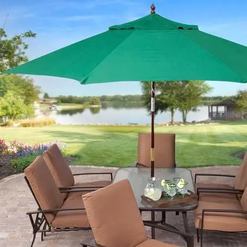 11-Foot Commercial-Grade Wood Patio Umbrella In Green 1