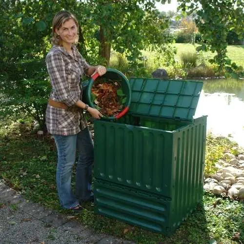 110-Gallon Outdoor Compost Bin – Green Recycled Plastic Tumbling Composter 1
