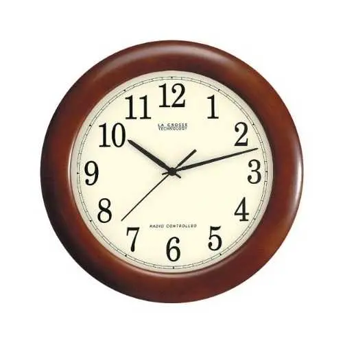 12.5-Inch Wood-Framed Atomic Analog Wall Clock 1