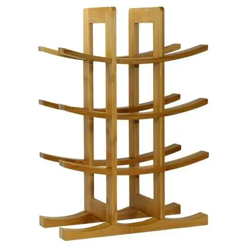 12-Bottle Bamboo Wine Rack – Modern Asian-Inspired Display Stand 1