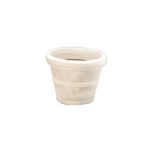 12-Inch Round Weathered Stone–Finish Polyresin Planter 1