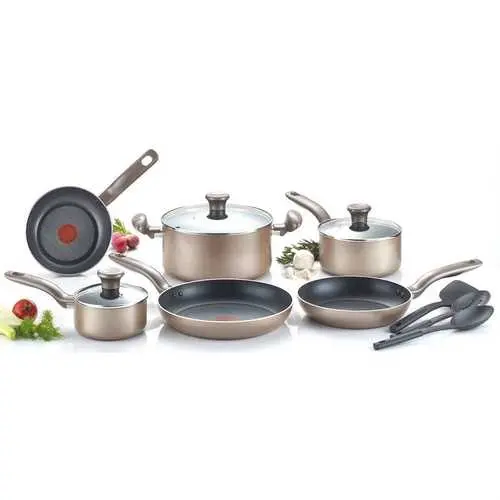 12-Piece Bronze Nonstick Cookware Set – Dishwasher & Oven Safe 1