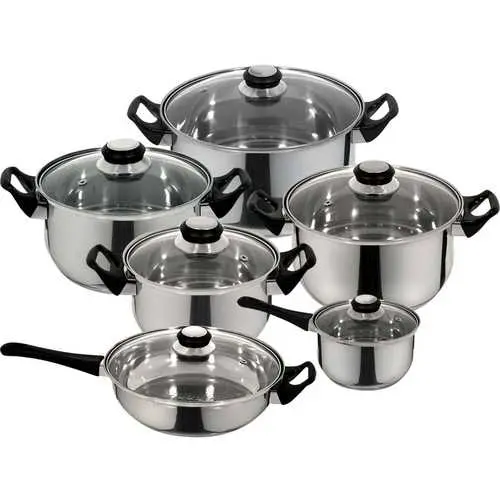 12-Piece Rapid-Heat Stainless Steel Cookware Collection 1