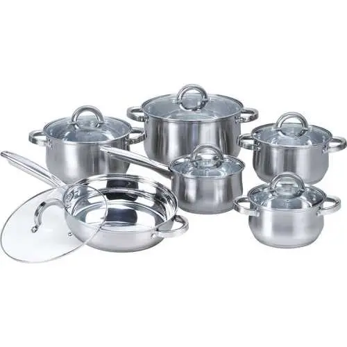 12-Piece Stainless Steel Cookware Set – Includes Saucepan, Frying Pan & Casseroles 1