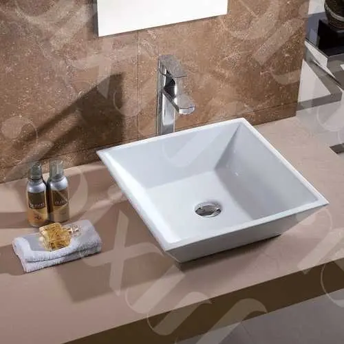 16-Inch White Ceramic Vessel Sink For Modern Bathroom Vanities 1