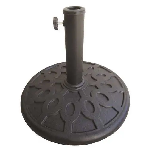 17.6 Lb Dual-Tone Grey And Black Resin Umbrella Base – Heavy-Duty Outdoor Stability 1