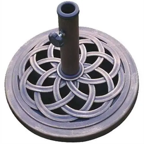 18-Inch Cast Stone Umbrella Base – Outdoor Bronze Weighted Stand 1