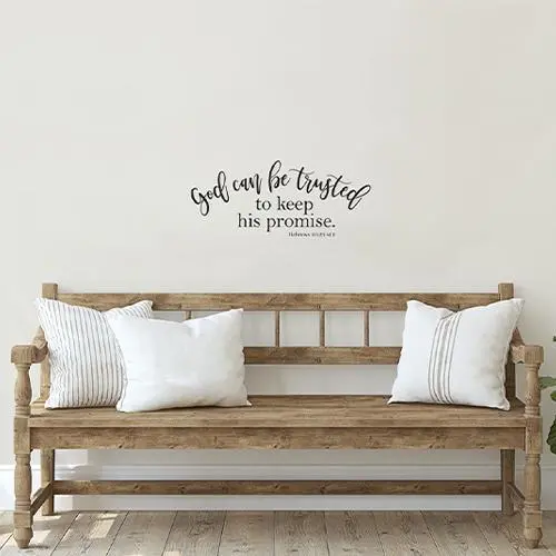 18" X 10" Hebrews 10:23 Vinyl Wall Cling – 'God Can Be Trusted' Decor 1