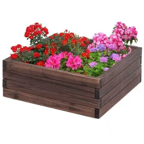 2 Ft × 2 Ft Raised Garden Bed Planter Made From Solid Fir Wood 1