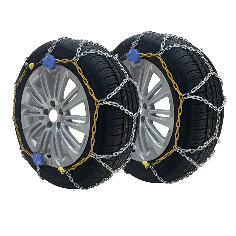 2-Pack Passenger Vehicle Snow Chains With Tensioning System – For 225/45R18, 235/40R18, 245/35R18, 255/30R19, 255/35R18 1