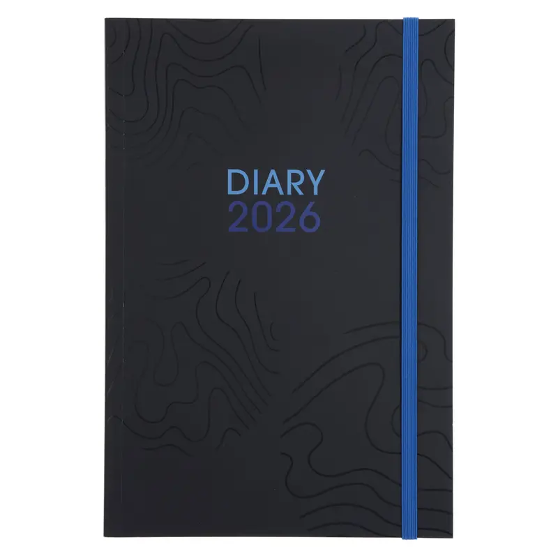 2026 A5 Daily Planner – Softcover Notebook In Navy And Blue 1