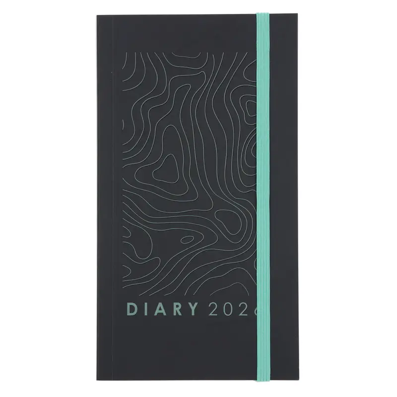 2026 Compact Pocket Planner – Black And Green Daily Organizer 1