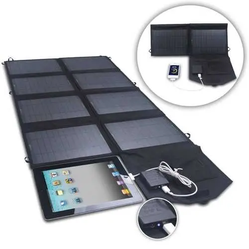 24V 52W Dual-Output Folding Solar Charger For Phones And Tablets 1