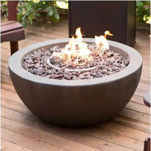 28-Inch Round Enviro Stone Propane Fire Pit Table With Tank Concealment 1