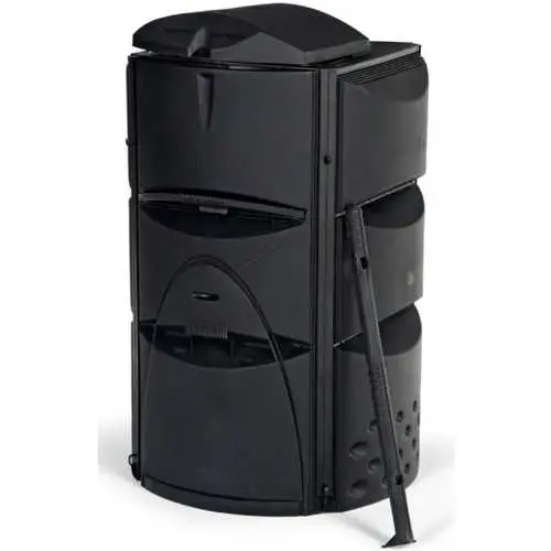 3-Chamber Compost Bin – 120-Gallon Black Plastic Tumbling System 1