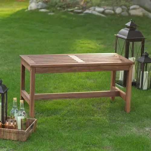 3-Foot Backless Garden Bench In Dark Brown Wood-Look Finish 1