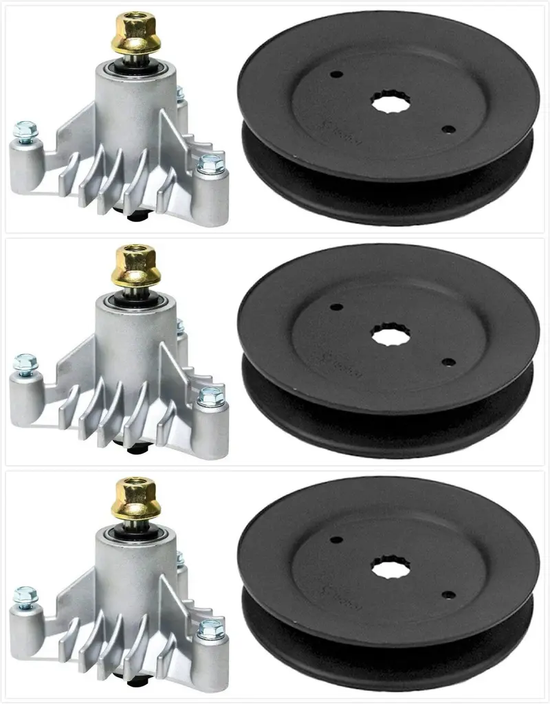 3-Pack Spindle And Pulley Assembly For 46-Inch Ayp/Husqvarna Lawn Tractors – Replaces 143651, 532143651 1