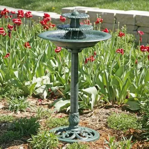 3-Tier Outdoor Bird Bath Fountain – Tiered Water Feature For Gardens 1