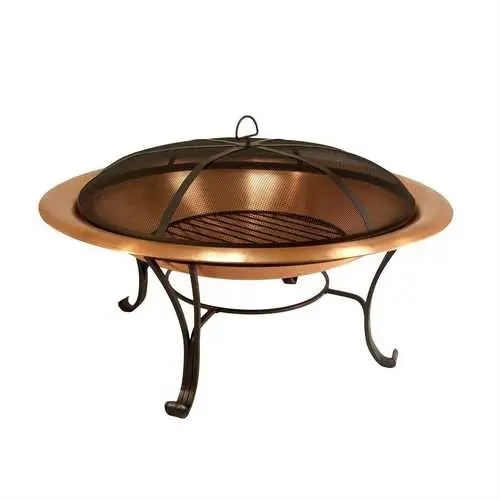 30-Inch Copper Fire Pit – Includes Steel Stand And Spark Screen Safety Kit 1