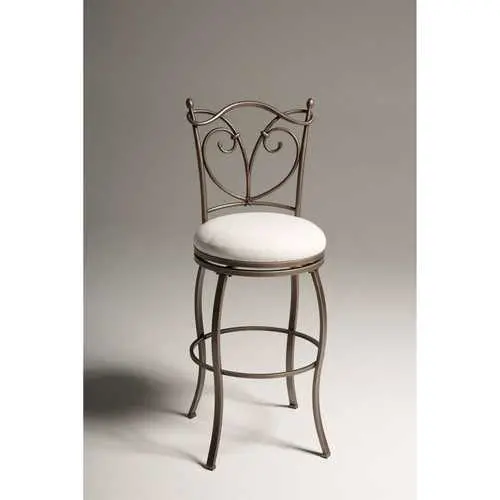30-Inch Curved Metal Barstool With Padded Swivel Seat 1