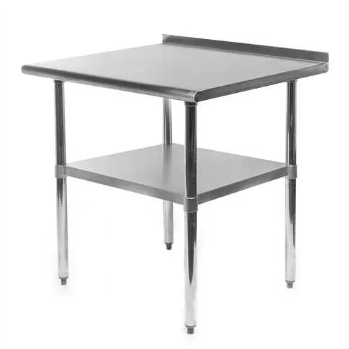 30" X 24" Commercial-Grade Stainless Steel Kitchen Prep Table With Backsplash 1