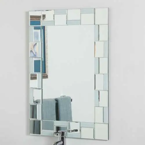 31.5 X 23.6-Inch Contemporary Bathroom Mirror – Hand-Cut Beveled Edges 1