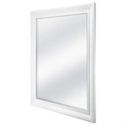 32 X 26-Inch Beveled Bathroom Wall Mirror With White Frame 1