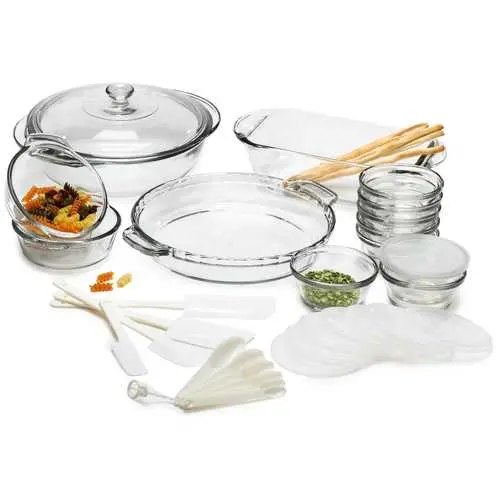 33-Piece Usa-Made Glass Cookware Set – Oven-Safe, Non-Reactive Kitchen Essentials 1