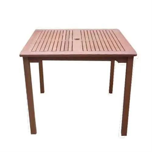 35-Inch Square Wooden Patio Dining Table – Includes Center Umbrella Hole 1