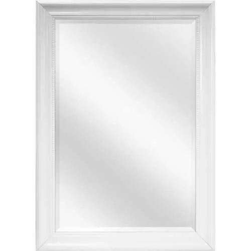 42 X 30 Inch Framed Wall Mirror – Bright White Finish For Bathroom Or Hallway 1