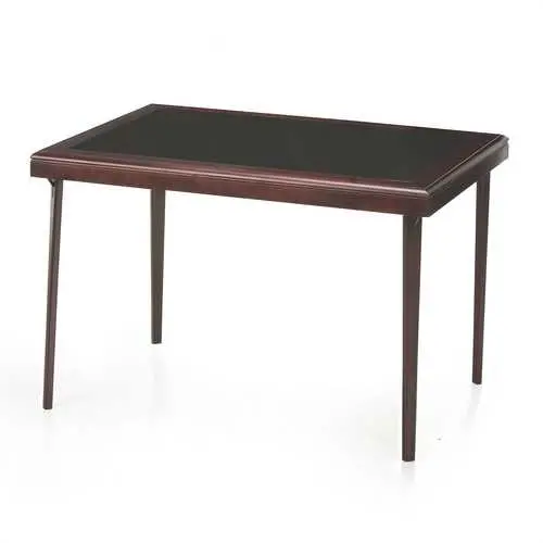 44-Inch Rectangular Folding Wooden Table – Black Vinyl Inset Surface 1