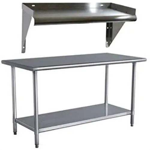 48" X 24" Stainless Steel Utility Workbench With Integrated Shelf 1