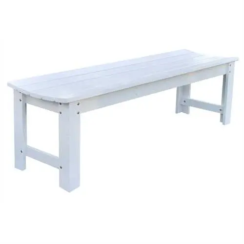 5-Foot Cedar Wood Backless Garden Bench – Clean White Finish 1