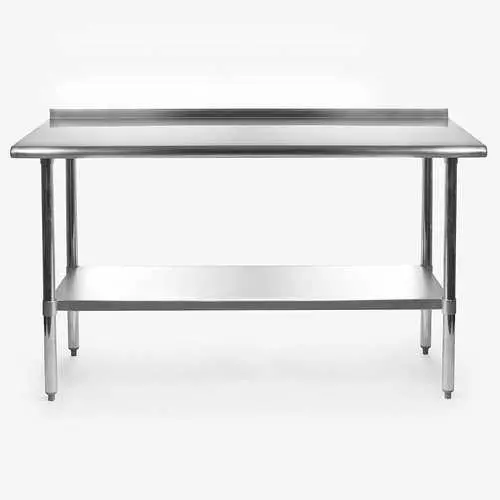 60" X 24" Stainless Steel Prep Table – Nsf-Certified Heavy-Duty Workbench With Backsplash 1