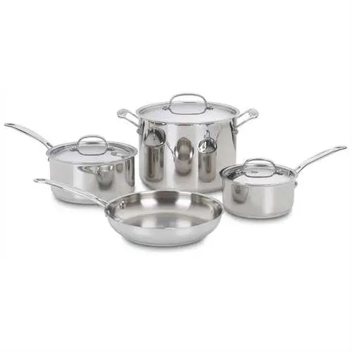 7-Piece Oven-Safe Stainless Steel Cookware Collection – Professional Grade 1