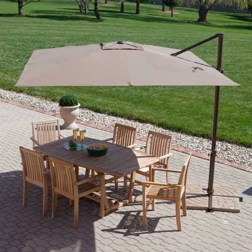 8.5-Foot Square Offset Cantilever Patio Umbrella In Mocha 1