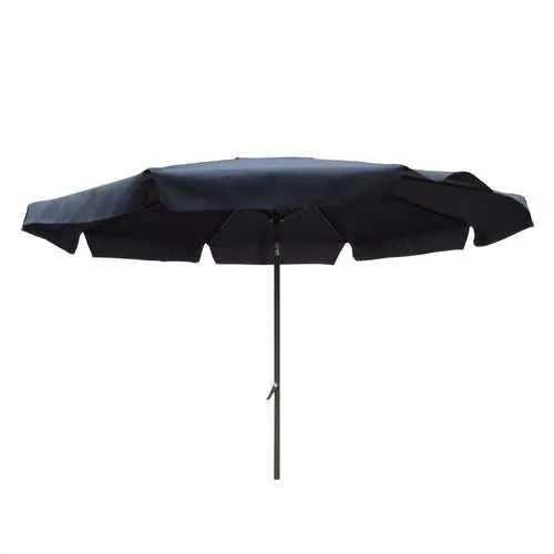8-Foot Black Polyester Patio Umbrella With Aluminum Pole And Crank Tilt Mechanism 1