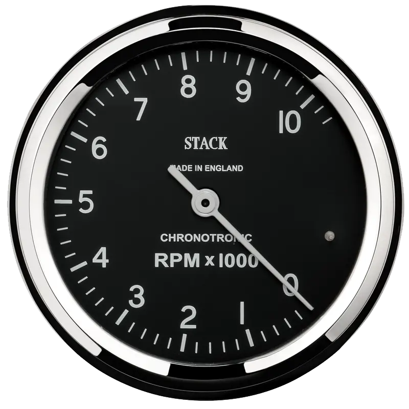80Mm Chronotronic Black Analog Tachometer — 0–10,000 Rpm 1