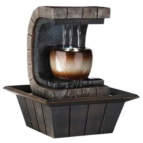 9.75-Inch Indoor Led Meditation Fountain Table With Soft Illumination 1