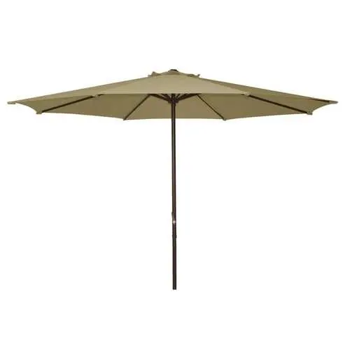9-Foot Cantilever Patio Umbrella – Beige Polyester Canopy With Tilt Mechanism 1