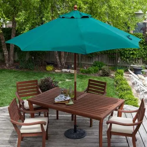 9-Foot Commercial Patio Umbrella With Forest Green Sunbrella Canopy 1
