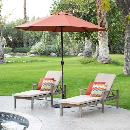 9-Foot Terracotta Patio Umbrella With Adjustable Tilt And Sturdy Pole 1