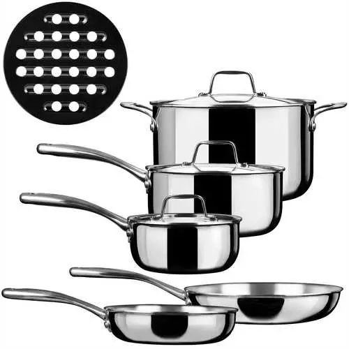 9-Piece Induction-Compatible Stainless Steel Cookware Collection 1