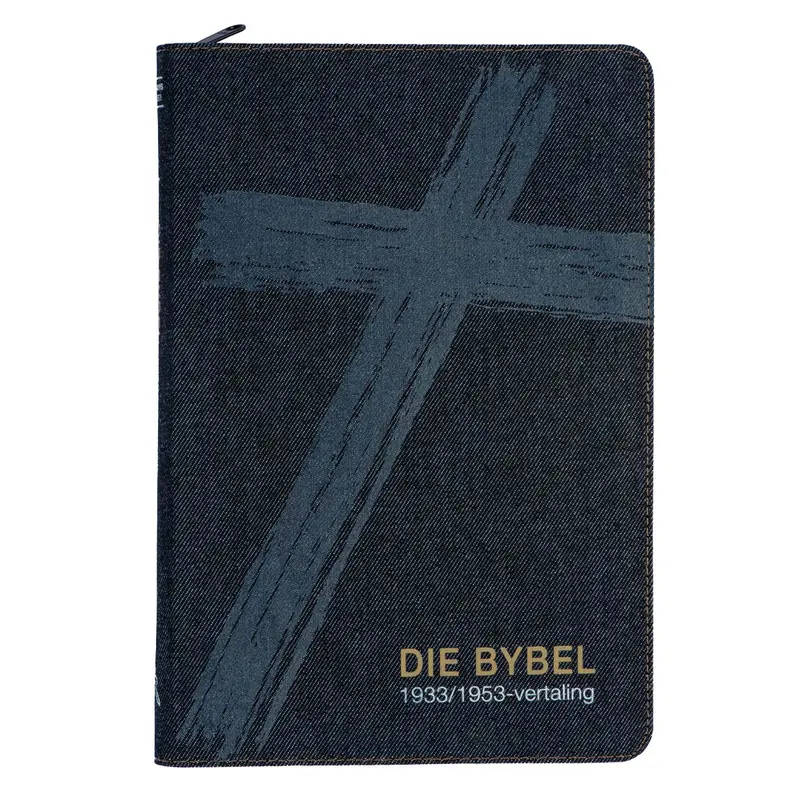 Afrikaans 1933/1953 Translation Denim-Look Medium Reference Bible (Zippered Hardcover) 1
