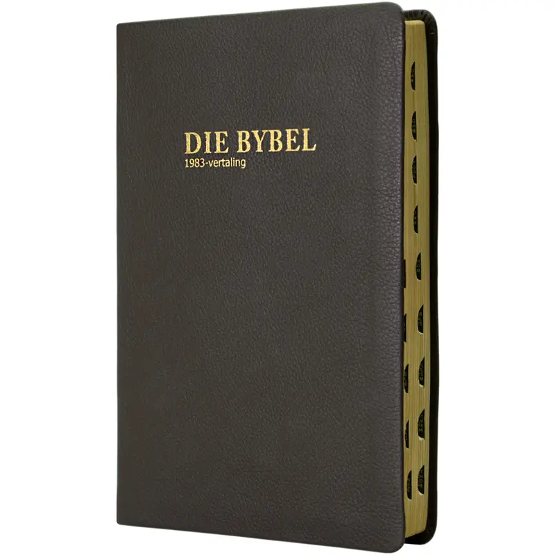 Afrikaans Bible 1983 Translation – Brown Genuine Leather Medium Edition With Thumb Index 1