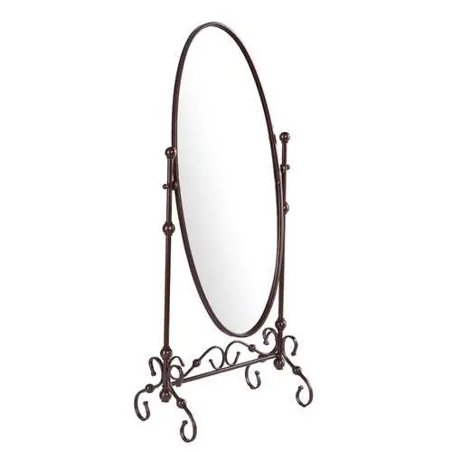 Antique Bronze Cheval Floor Mirror With Full-Length Adjustable Frame 1