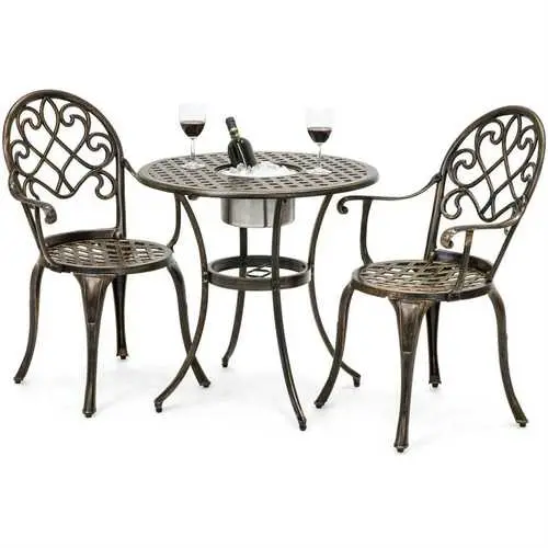 Antique Copper Outdoor Bistro Set – 3-Piece Patio Furniture Collection 1